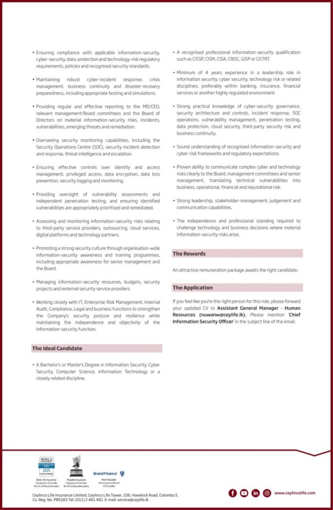 Chief Information Security Officer 